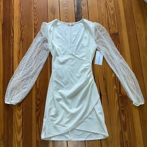 NWT white long sleeve cocktail dress
